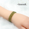 Women's Peridot Ice Green Crystal Bracelet 4mm three circles