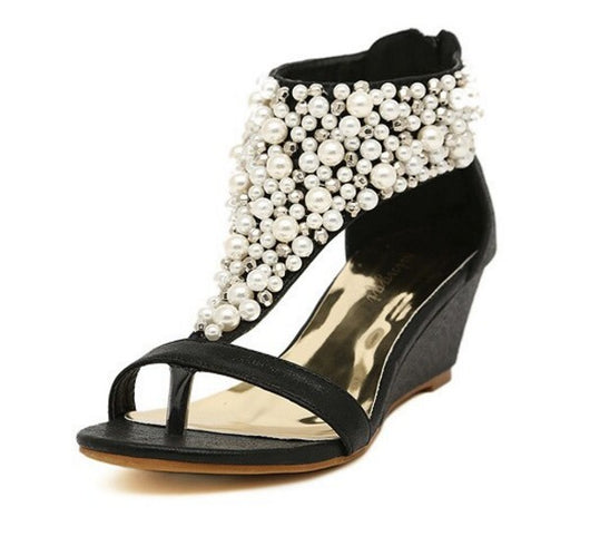 Sandalias Cuña Verano con Pedrería y Strass para Mujer - Image 8
