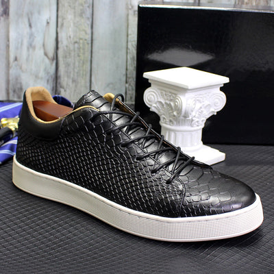 Zapatos Casuales de Cuero con Grabado en Relieve para Hombre - Image 4