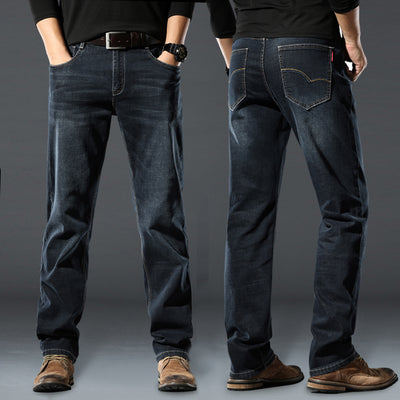 Jeans Rectos Elásticos para Hombre - Primavera Otoño Fit Cómodo - Image 5