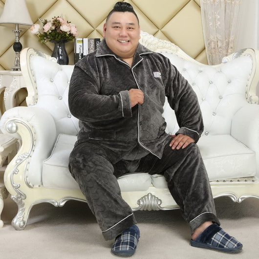 Pijama Largo Hombre Cuello Solapa Tela Gruesa - Image 9