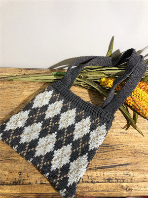 Bolsa de Lana Tipo Cartera con Diseño Cuadros - Image 6