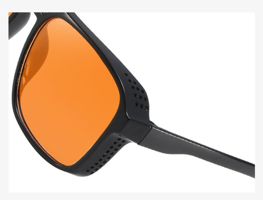 Men's double beam business sunglasses with powder pink frame and gradual tea-colored gradient lenses. - Image 23