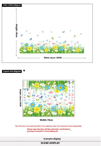 Pegatinas Decorativas de Flores para Zócalos - Impermeables y Removibles - Image 6