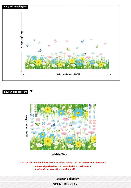 Pegatinas Decorativas de Flores para Zócalos - Impermeables y Removibles - Image 6