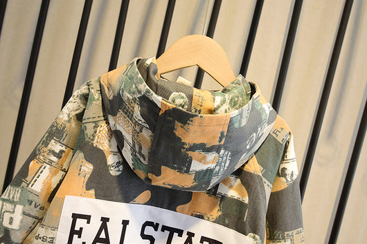 Chaqueta Camuflada con Capucha para Niños - Estilo Coreano Otoño - Image 7