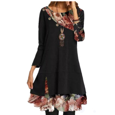 Vestido Floreado Holgado Talla Grande - Diseño Fresco en Gasa Estampada - Image 9