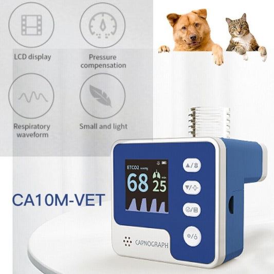Monitor de Capnografía CO2 Veterinario CA10M - Medidor ETCO2 en Tiempo Real