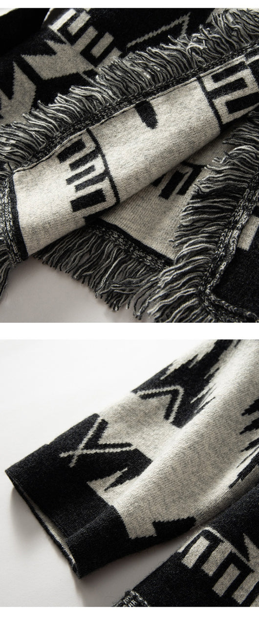 Cardigan Vintage con Jacquard y Borlas para Mujer - Image 5