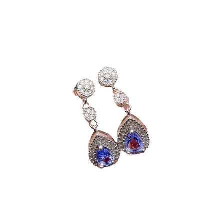 Aretes de Tanzanita Natural en Plata - Accesorios Elegantes para Mujer - Image 5