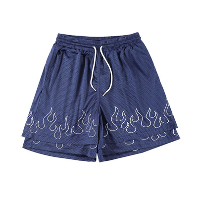 Shorts Deportivos Hombre con Diseño Flama Bordada - Tendencia 2024 - Image 4