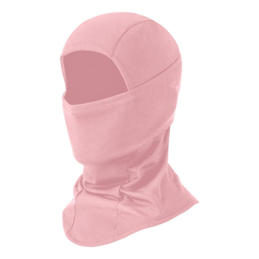 Light pink balaclava made from spandex/Lycra, designed for warmth and wind protection during winter outdoor activities. - Image 13