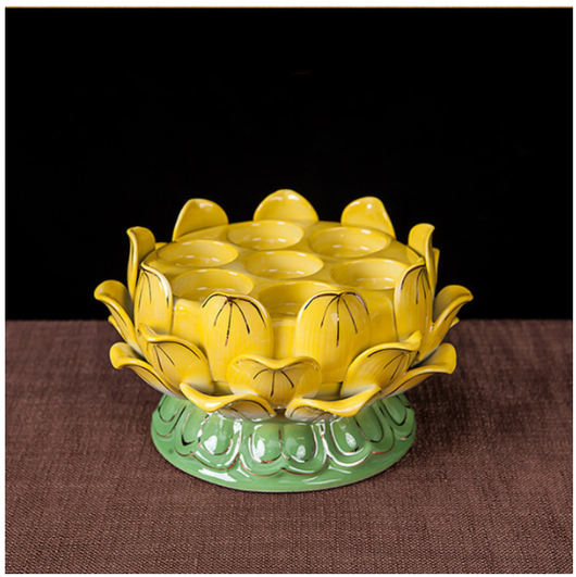 Porta Vela de Loto Cerámica - Recipiente Dharma para Meditación - Image 8