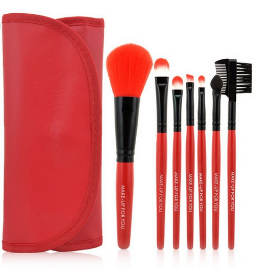 Set de 7 Brochas de Maquillaje Premium con Estuche de Lujo