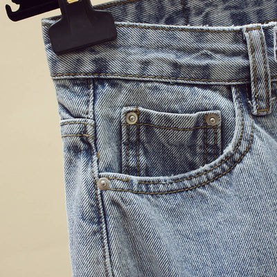 Pantalones Vaqueros Rotos Cintura Alta Suelta para Mujer - Image 13