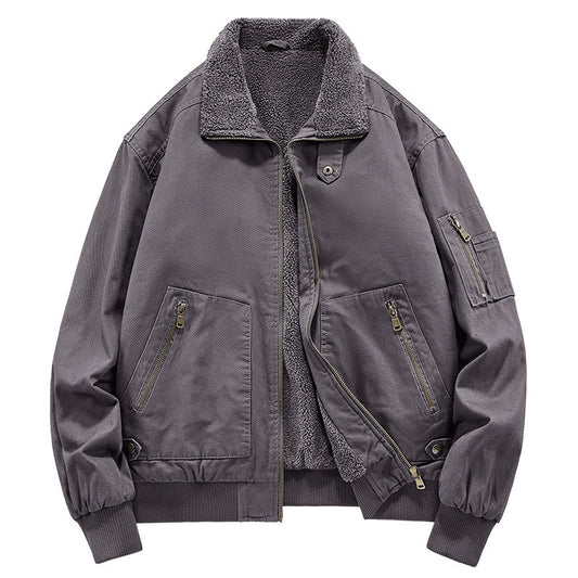Chaqueta de Algodón Lavado con Forro Polar para Hombre - Resistente al Viento - Image 2
