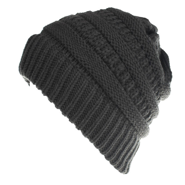 Gorro de Lana Tejida en Colores Sólidos para Mujer