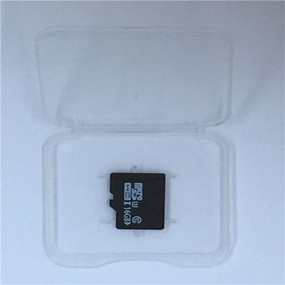 White A9 WIFI wireless network camera with a black lens, shown next to a black 32GB microSD card. - Image 6