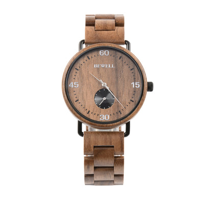 Reloj de Madera para Hombre con Fondo de Acero y Forro Interior