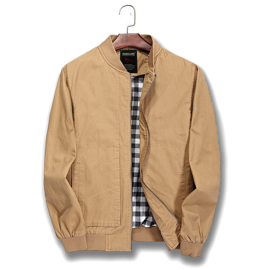 Chaqueta Casual de Algodón para Hombre - Estilo Beisbolero Ajustado