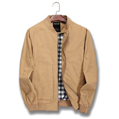 Chaqueta Casual de Algodón para Hombre - Estilo Beisbolero Ajustado