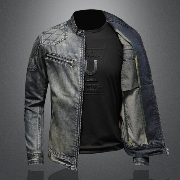 Chaqueta Vintage con Cierre de Cremallera para Hombre