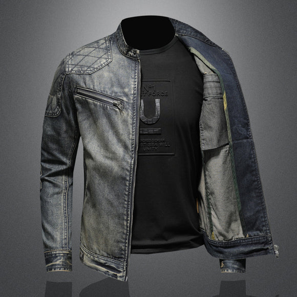 Chaqueta Vintage con Cierre de Cremallera para Hombre