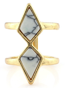 Anillo Articulado Geométrico Turquesa