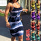 Vestido de Tirantes con Cuello Redondo y Estampado Tie-Dye