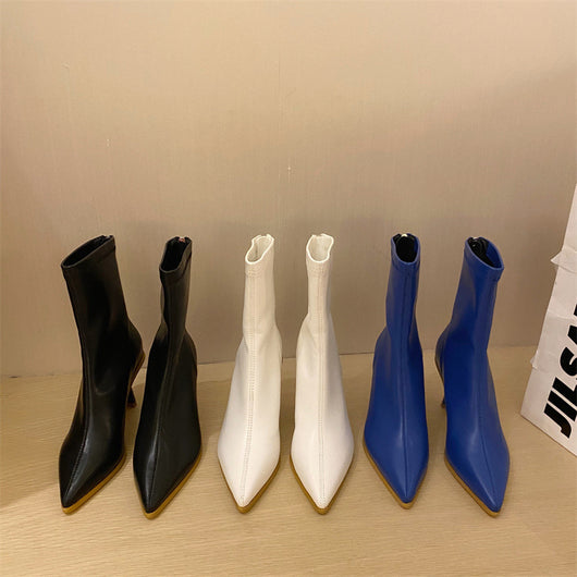 Botas Martin de Cuero Suave para Mujer con Tacón Stiletto y Punta Afilada - Image 4