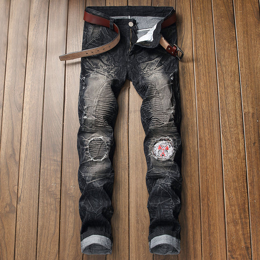 Pantalón Slim con Detalles Rotos para Hombre