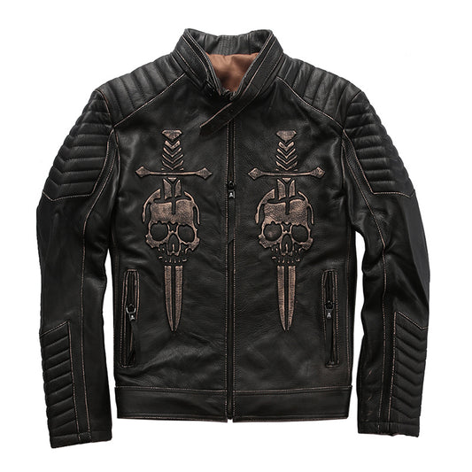 Chaqueta de Cuero Genuino para Hombre - Piel Vacuno Premium con Acabado Desgastado - Image 2