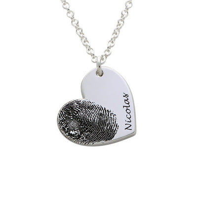 Collar Personalizado con Huella Dactilar y Nombre en Corazón - Image 17
