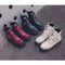 Botas Martin Mujer Plataforma Acolchada - Botines de Caña Corta con Cordones