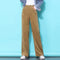 Pantalón Pana Ancho Cintura Alta Casual Holgado