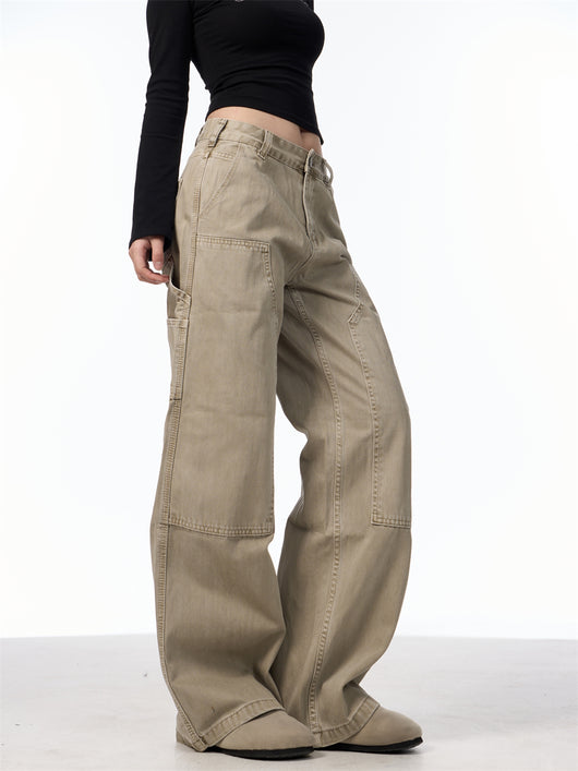 Jeans Rectos Sueltos Estilo Retro con Bolsillos para Mujer - Image 3