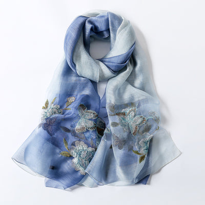 Pañuelo de Seda con Bordado Floral Primaveral - Image 28