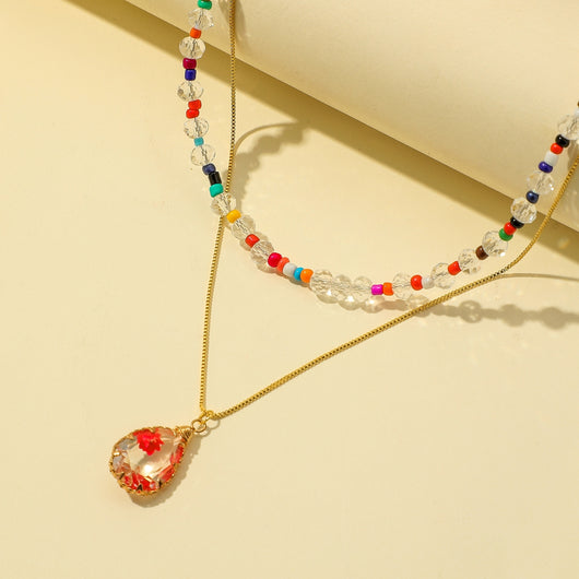 Colgante de Resina con Flor Seca y Gota de Agua - Diseño Europeo Moderno - Image 15