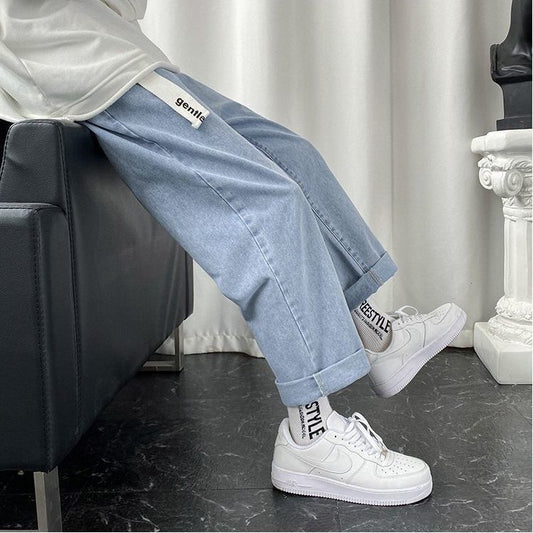 Pantalones Vaqueros Rectos Holgados para Hombre - Diseño Versátil de Verano