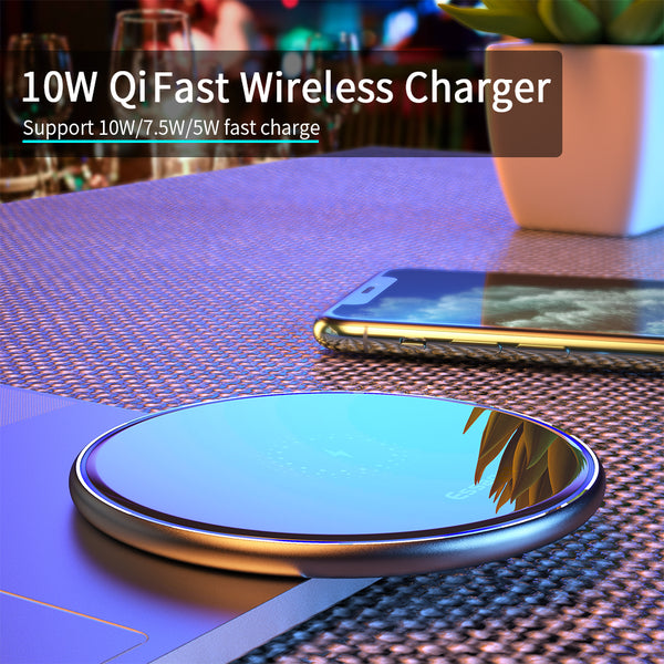 Cargador Inalámbrico Rápido 15W Qi para Teléfono y Auriculares