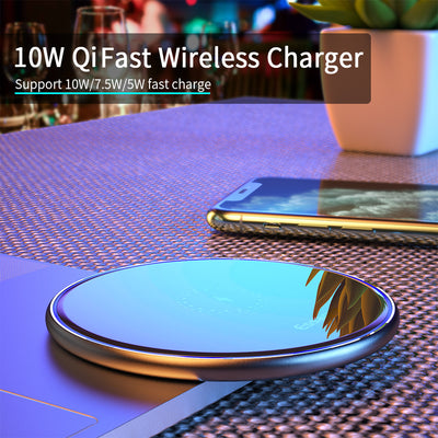 Cargador Inalámbrico Rápido 15W Qi para Teléfono y Auriculares