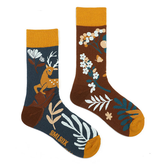 Calcetines Retro Asimétricos para Parejas - Algodón Cómodo Unisex - Image 9