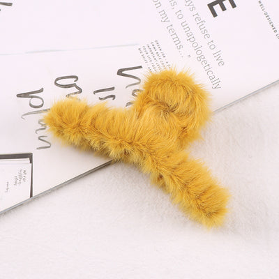 Pinza de Pelo de Felpa de Color Sólido para Mujer - Image 8