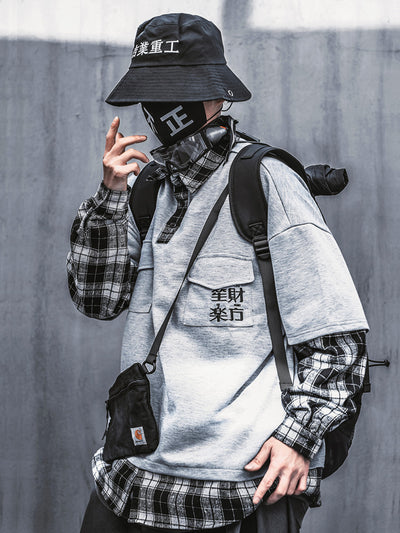 Camisa Manga Larga Falso Doble Efecto Hombre Estilo Urbano - Image 5