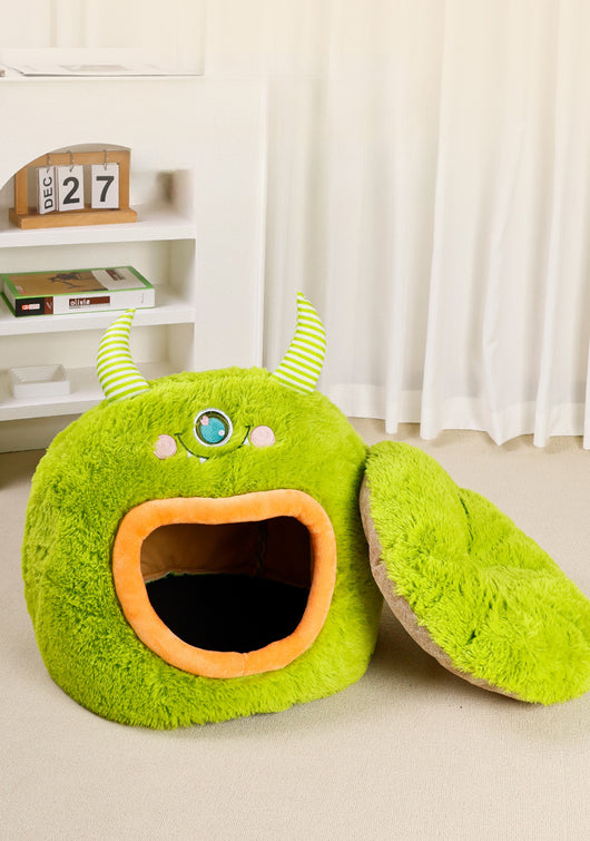 Cama Cueva Monstruo Cartoon para Perros y Gatos - Cálida y Acogedora Todo el Año - Image 15