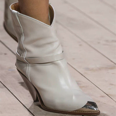 Botas Tobilleras de Tacón Alto con Punta Metálica - Image 7