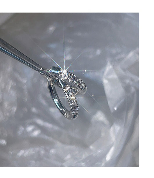 Aretes de Clip Geométricos con Circonita y Diamantes de Imitación para Mujer - Image 17