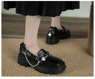 Zapatos Mary Jane Punta Cuadrada Estilo Británico Clásico - Image 3