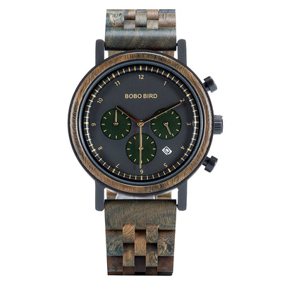 Reloj de Madera con Tres Esferas y Seis Pines - Image 15