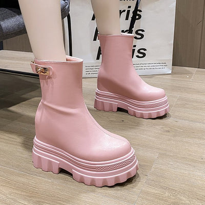 Botas Cortas con Cuña Interna de 4CM - Tacón Elevado y Base Plana - Image 19